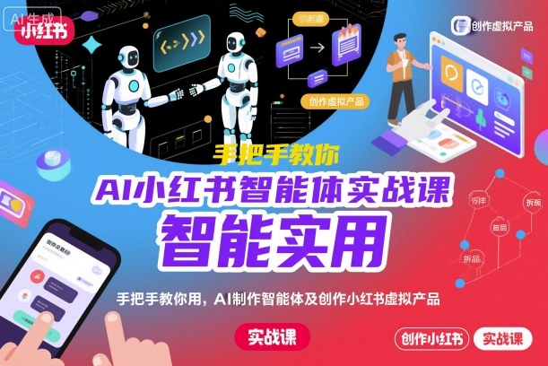 AI小红书智能体实战课,手把手教你用AI制作智能体及创作小红书虚拟产品,提效+内容商业化-创客之家