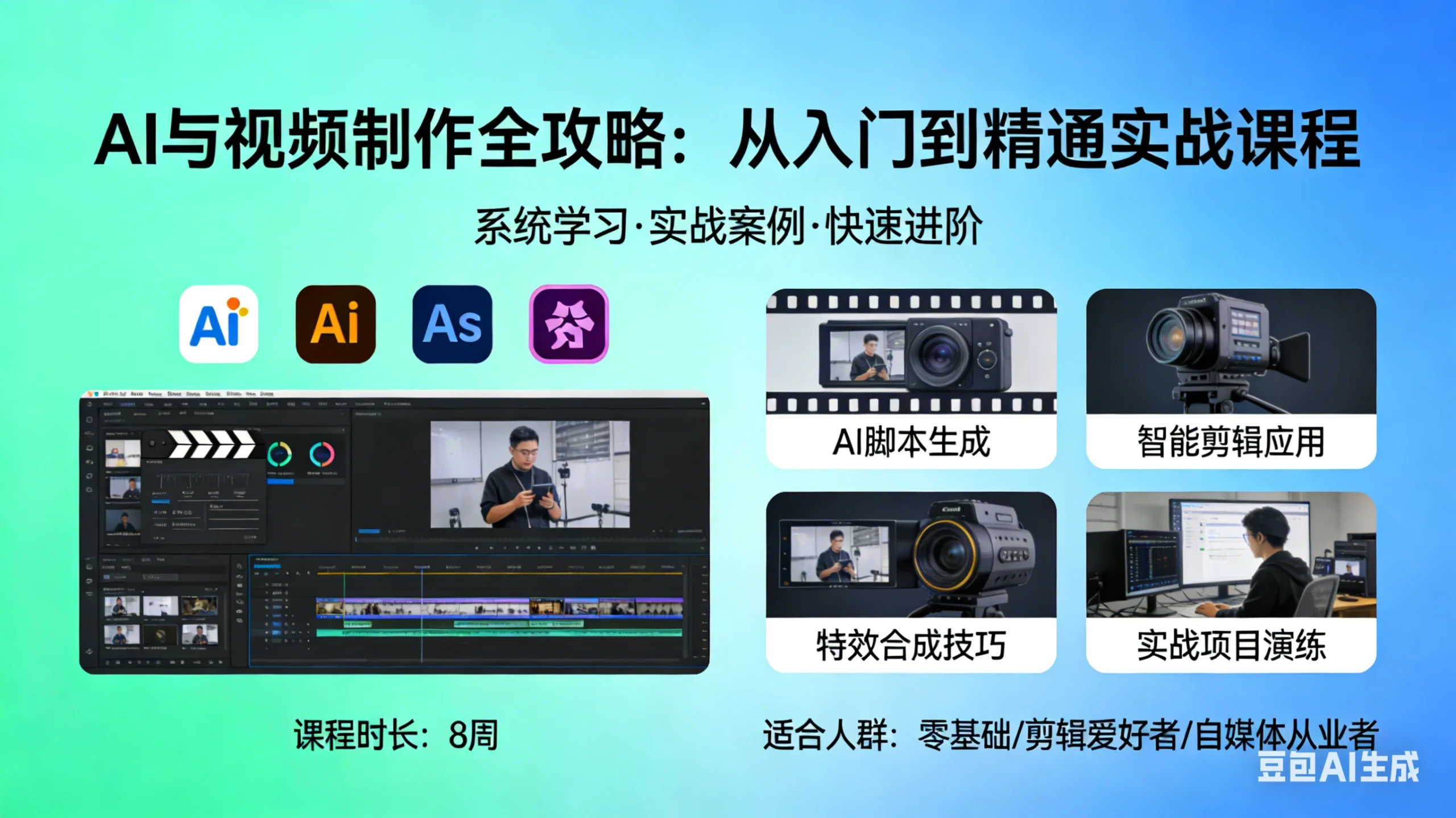 【精】AI与视频制作全攻略：从入门到精通实战课程-创客之家