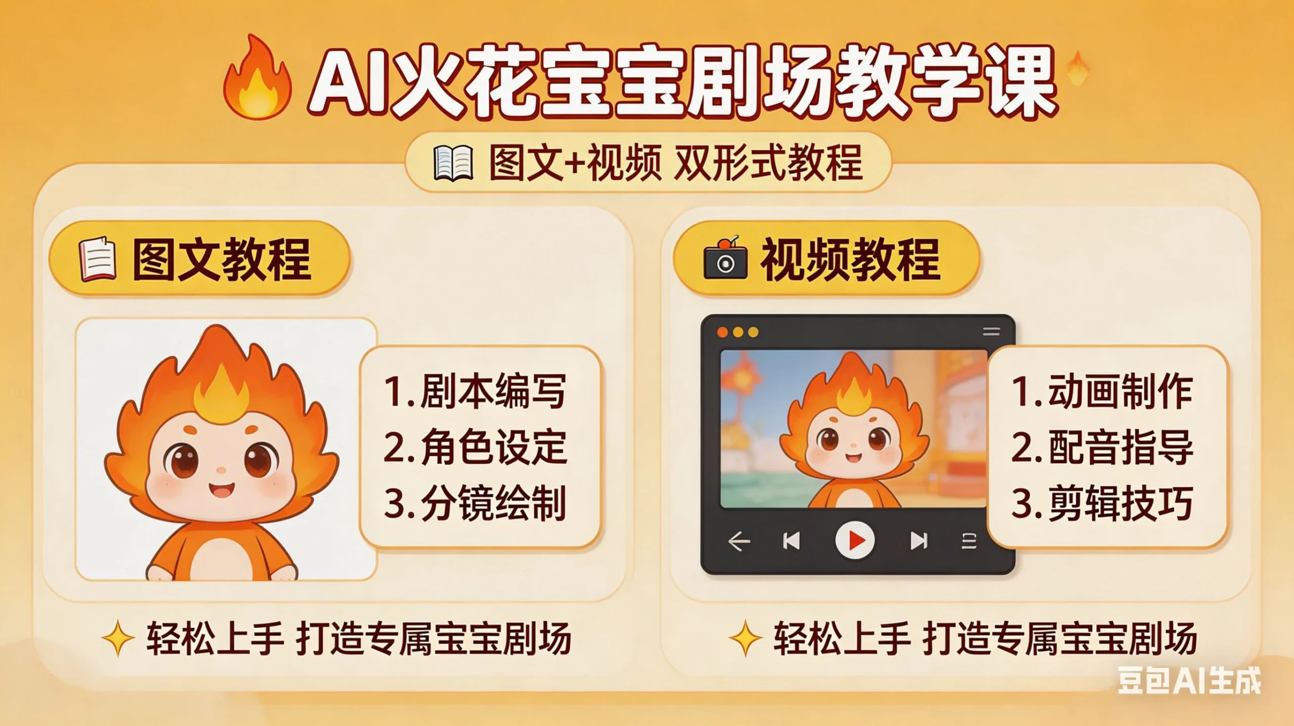 【精】AI火花宝宝宝宝剧场教学课，图文+视频双形式教程，解锁独家分成玩法，零基础也能快速入局变现-创客之家