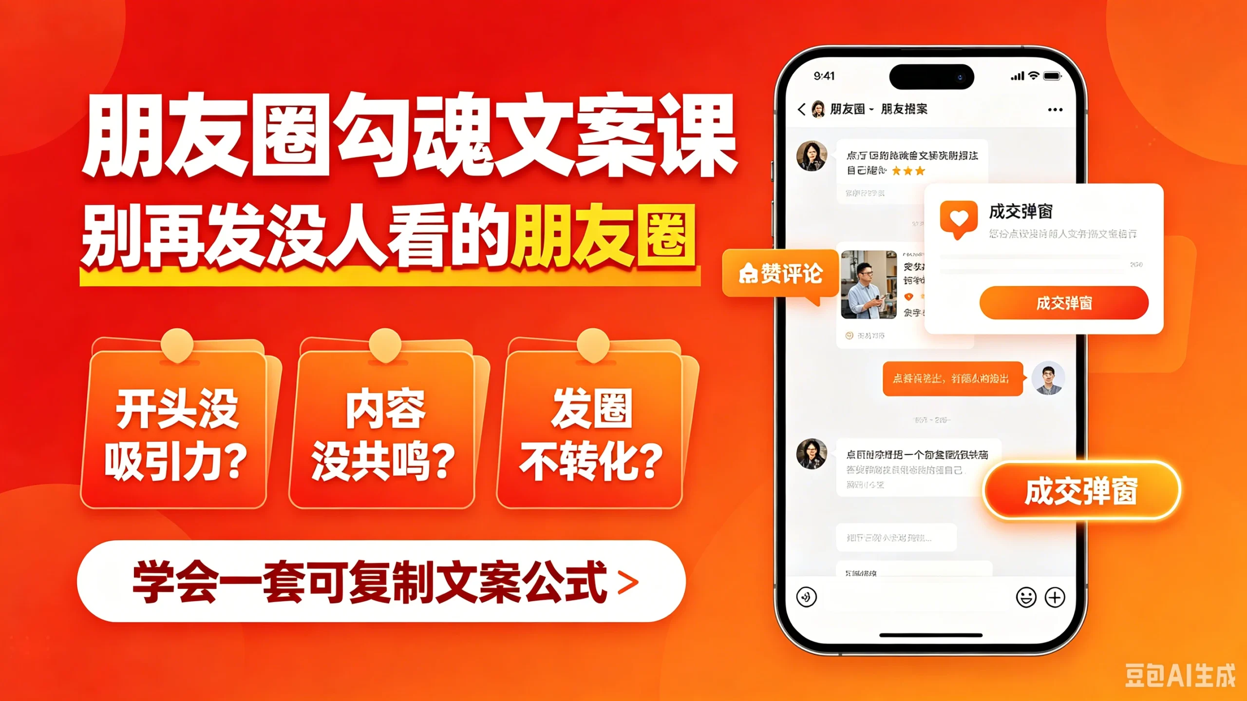 【精】朋友圈勾魂文案课，别再发没人看的朋友圈，学会一套可复制文案公式-创客之家