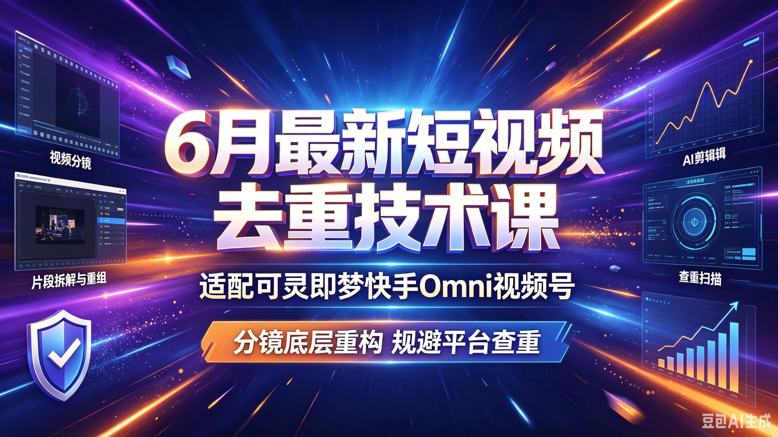 6月最新短视频去重技术课，适配可灵即梦快手Omni视频号，分镜底层重构规避平台查重-创客之家