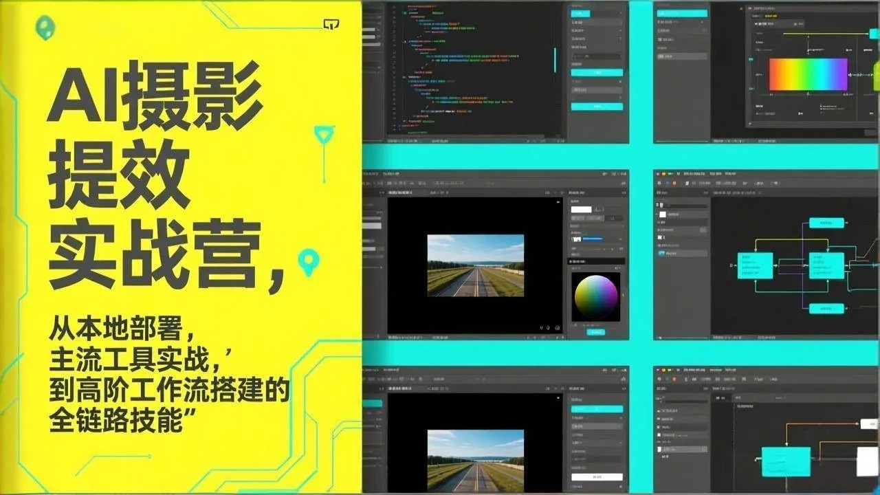 【精】AI+摄影提效实战营，从本地部署，主流工具实战，到高阶工作流搭建的全链路技能-创客之家