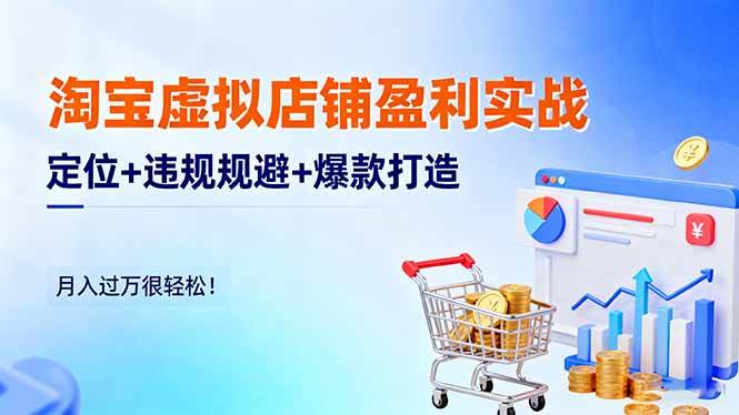 (16387期)淘宝虚拟店铺盈利实战:定位+违规规避+爆款打造,月入过万很轻松!-创客之家