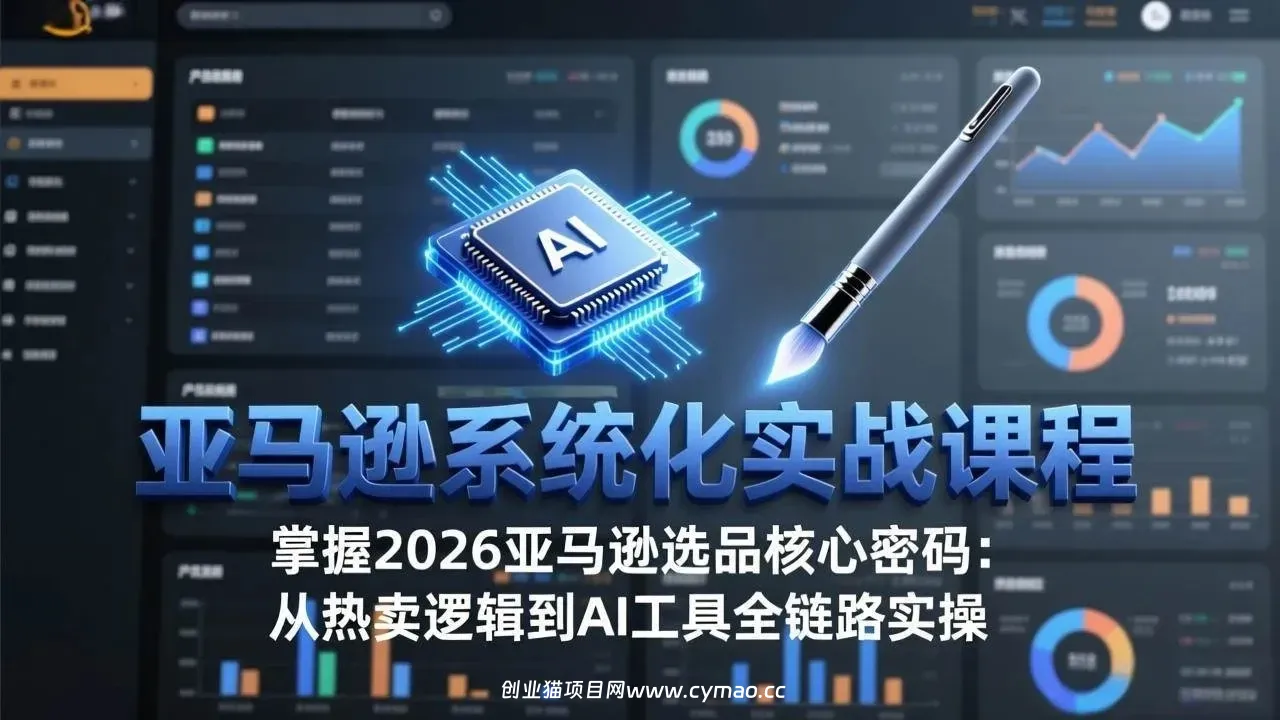【精】亚马逊系统化实战课-更新3月：2026最新选品方法论，从热卖原因分析到AI作图，提升选品成功率-创客之家