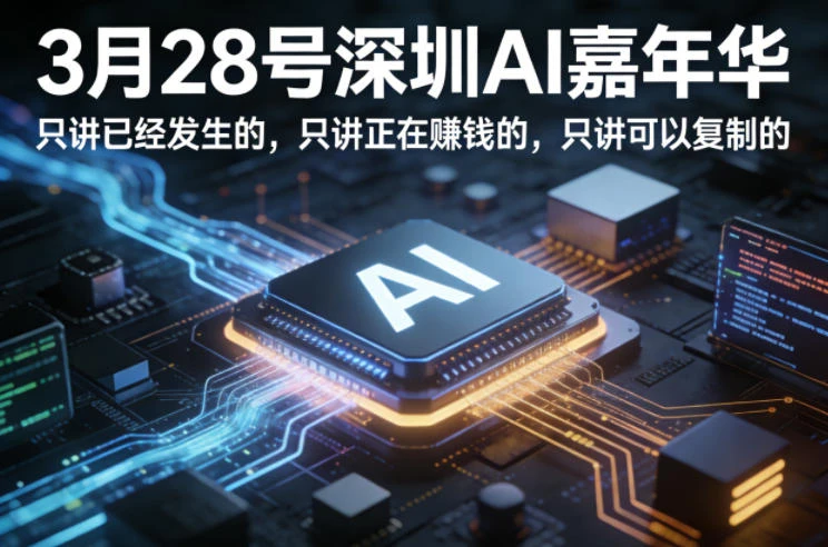 【精】3月28号深圳AI嘉年华，只讲已经发生的，只讲正在賺钱的，只讲可以复制的-创客之家