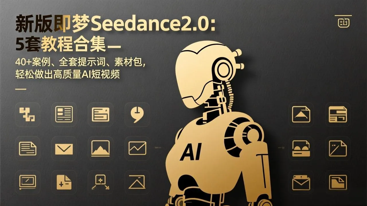 【精】新版即梦Seedance2.0:5套教程合集,40+案例、全套提示词、素材包,轻松做出高质量AI短视频-创客之家