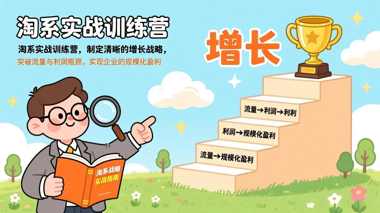 【精】淘系实战训练营,制定清晰的增长战略,突破流量与利润瓶颈,实现企业的规模化盈利-创客之家