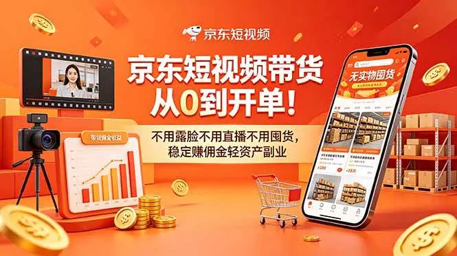 京东短视频带货从0到开单!不用露脸不用直播不用囤货,稳定赚佣金轻资产副业-创客之家