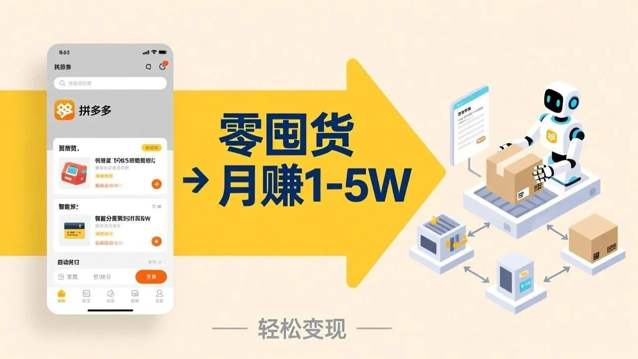 不用囤货不用跑单！拼多多虚拟玩法，机器人管理发货和客服，帮你月赚 1-5W-创客之家