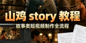 【精】山鸡 story 教程｜故事类短视频制作全流程｜4 节系统课掌握情感故事视频核心技巧-创客之家