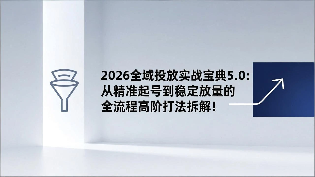 2026全域投放实战宝典5.0：从精准起号到稳定放量的全流程高阶打法拆解！-创客之家