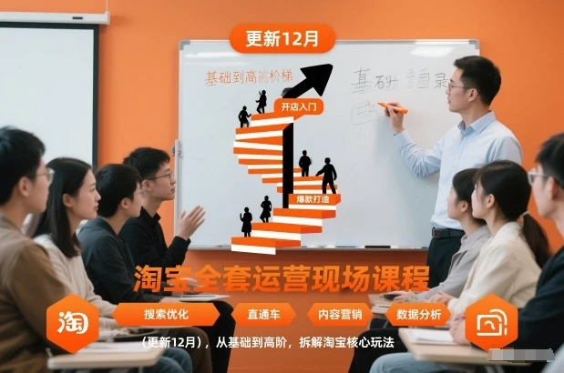 【精】淘宝全套运营现场课程(更新26年1月)，从基础到高阶，拆解淘宝核心玩法-创客之家