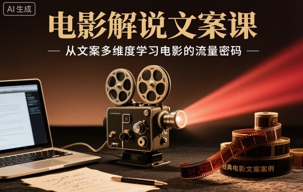 电影解说文案课,从文案多维度学习电影的流量密码-创客之家